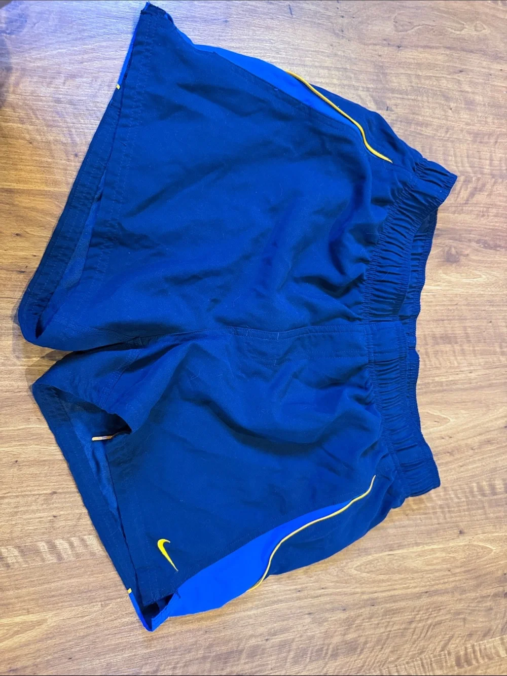 Nike Vintage Royal Blue Swim Shorts with Yellow Trim
